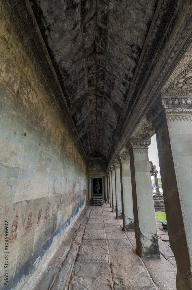 Obraz premium Korytarz Angkor Wat