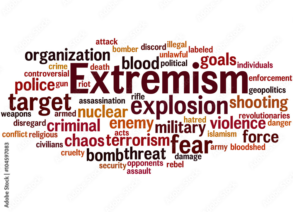Extremism, word cloud concept