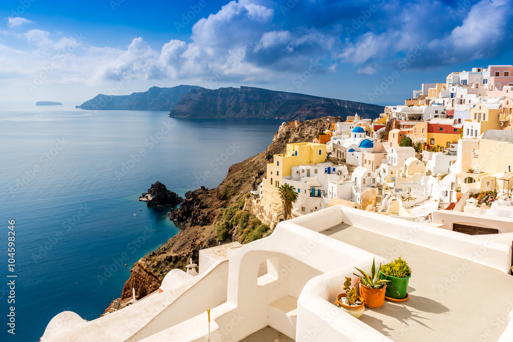 Naklejka premium Oia w archipelagu Santorini Cyklady w Grecji