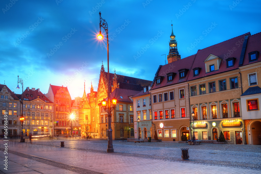 Obraz premium Rynek we Wrocławiu Polska,Europa.