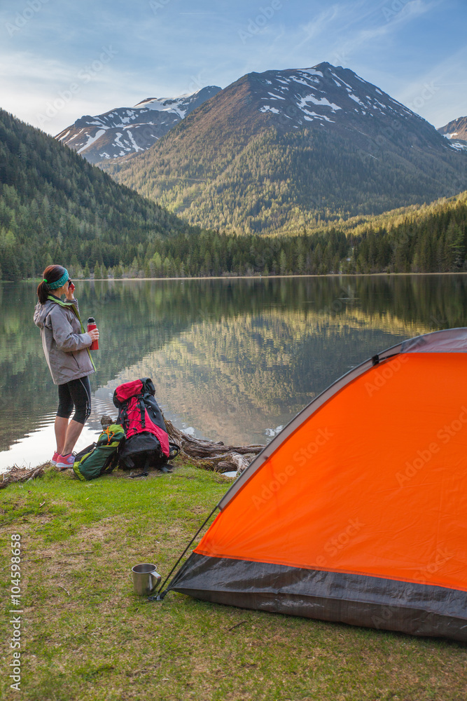 Fototapeta premium active holiday in the mountains alps 