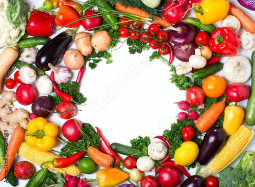 Decorative pattern vegetables. Vegetables with space for text.