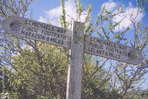 St Michaels Way footpath sign post