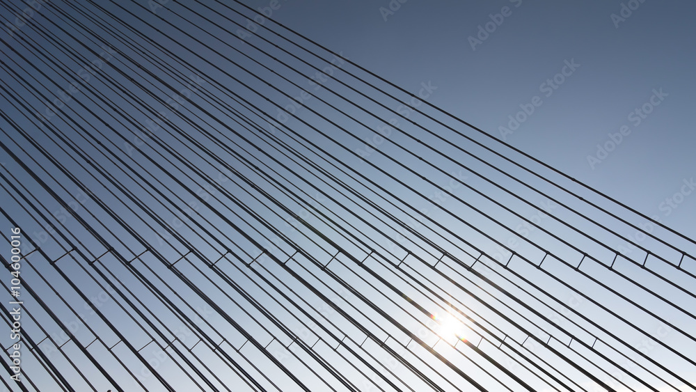 bridge steel ropes constructions on sky background bridge steel ropes constructions on sky background
