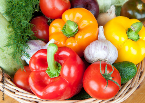 Fresh vegetables in a basket