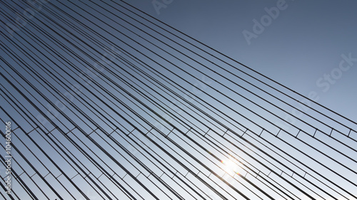 bridge steel ropes constructions on sky background