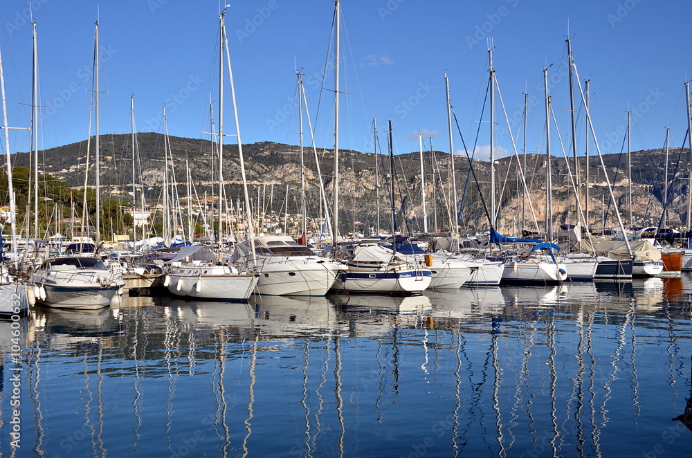 Harbor of Saint Jean Cap Ferrat village with its boats and yachts, France
