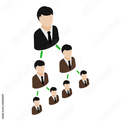 Office hierarchy pyramid icon, isometric 3d style
