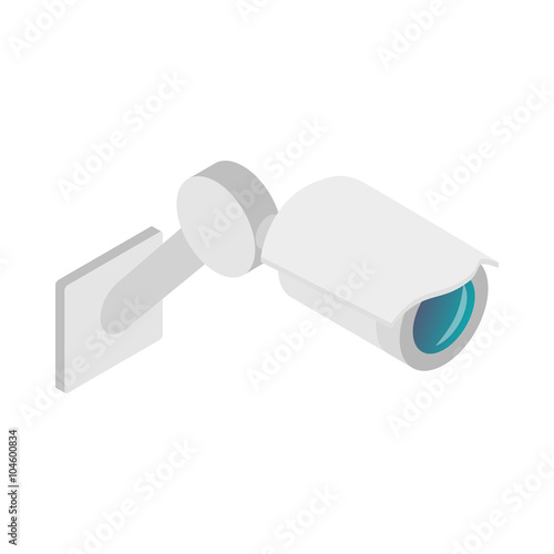 Surveillance camera icon, isometric 3d style 