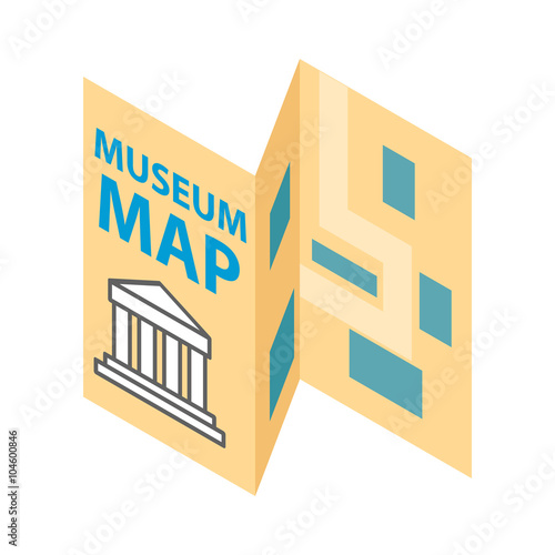 Museum map icon, isometric 3d style 