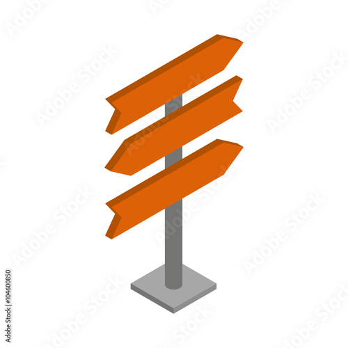 Direction signs icon, isometric 3d style