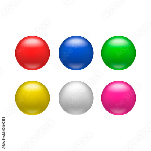 Colorful glossy badges, magnets icon
