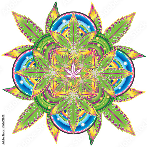 Colored marijuana leaf symbol vector illustration