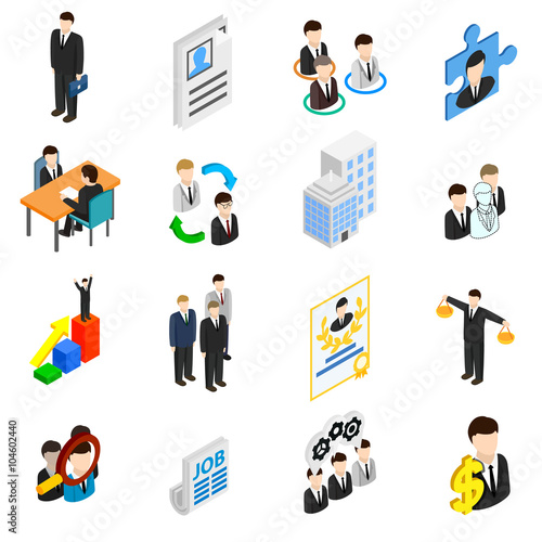 Human resources icons set