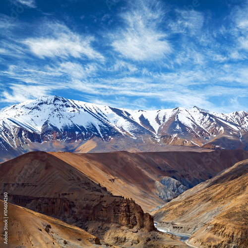 Himalaya mountain landscape in Ladakh, Jammu and Kashmir State, North India
