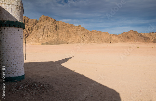 Shadow of a mosque and the desert  Egypt