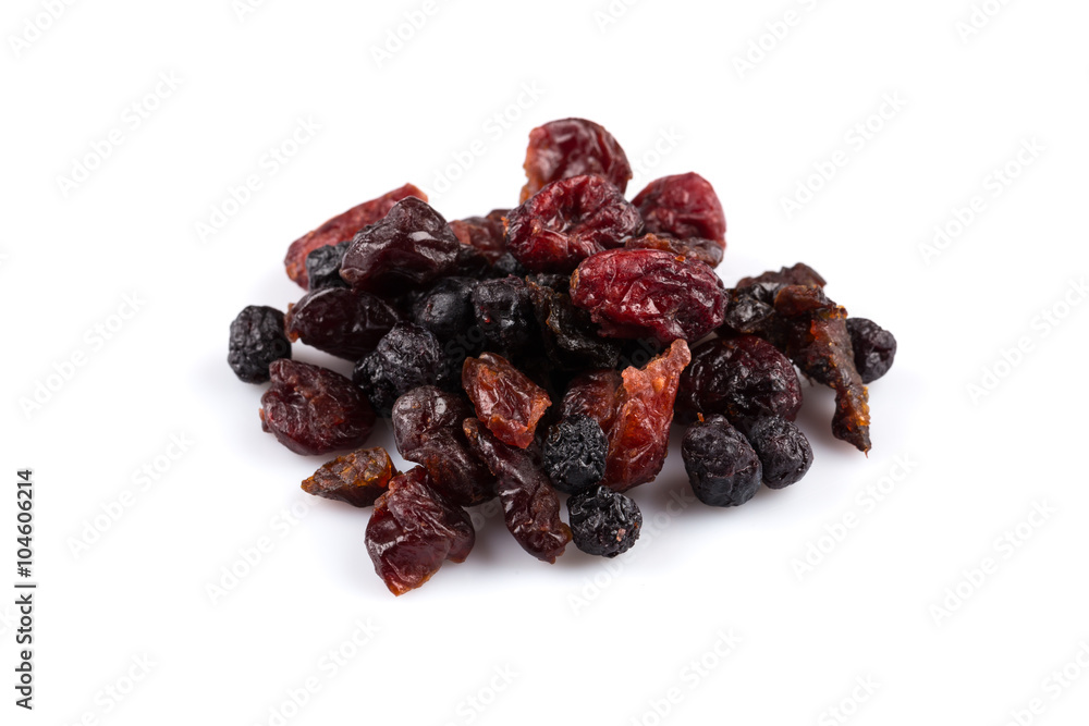 Dried cranberries, cherries and blueberries Dried cranberries, cherries and blueberries