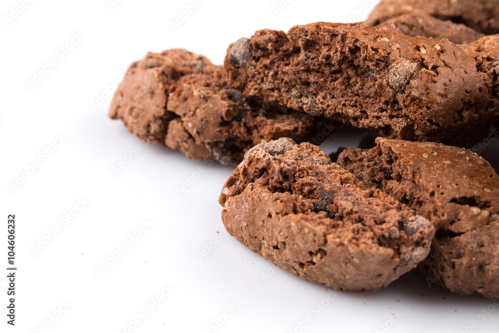 Cantucci with chocolate pieces Cantucci with chocolate pieces