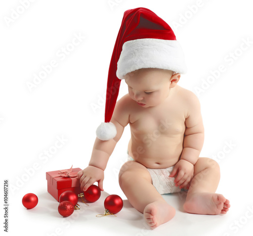 Cute baby with Santa Claus ...