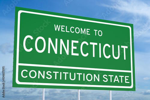 Welcome to Connecticut state road sign
