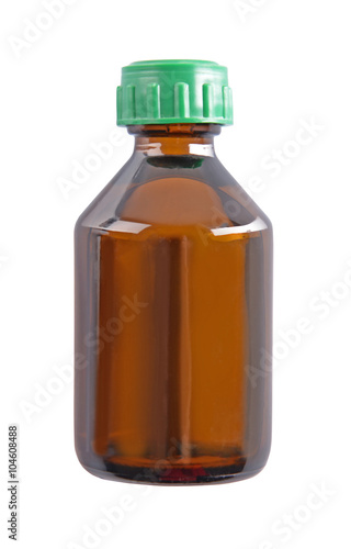 Medicine glass bottle, isolated on white