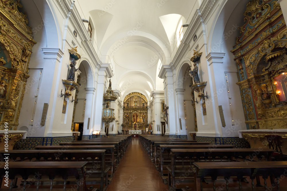 Main nave inside catholic church