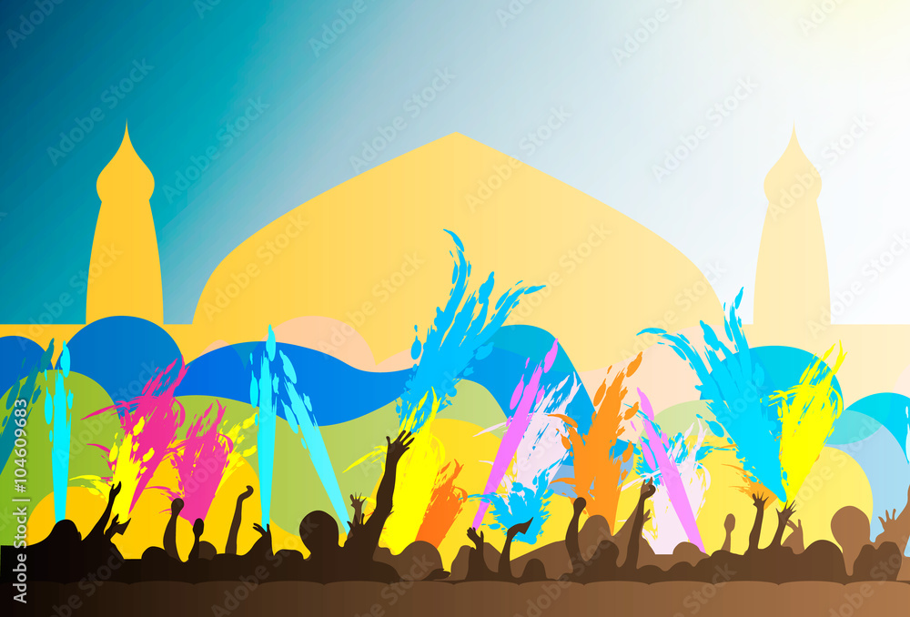 Naklejka premium Holi happy day