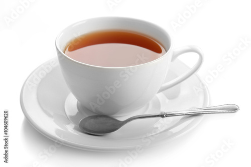 Porcelain cup of tea isolated on white background