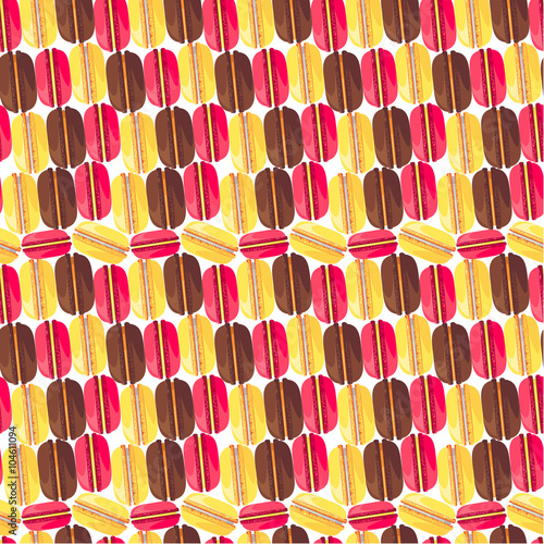 Seamless pattern with tasty macaroons