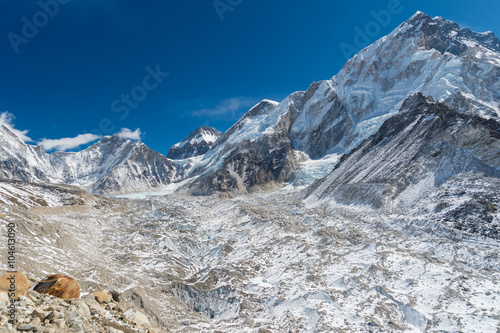 Scenery in the Himalayas near Everest Base Camp, In Nepal.