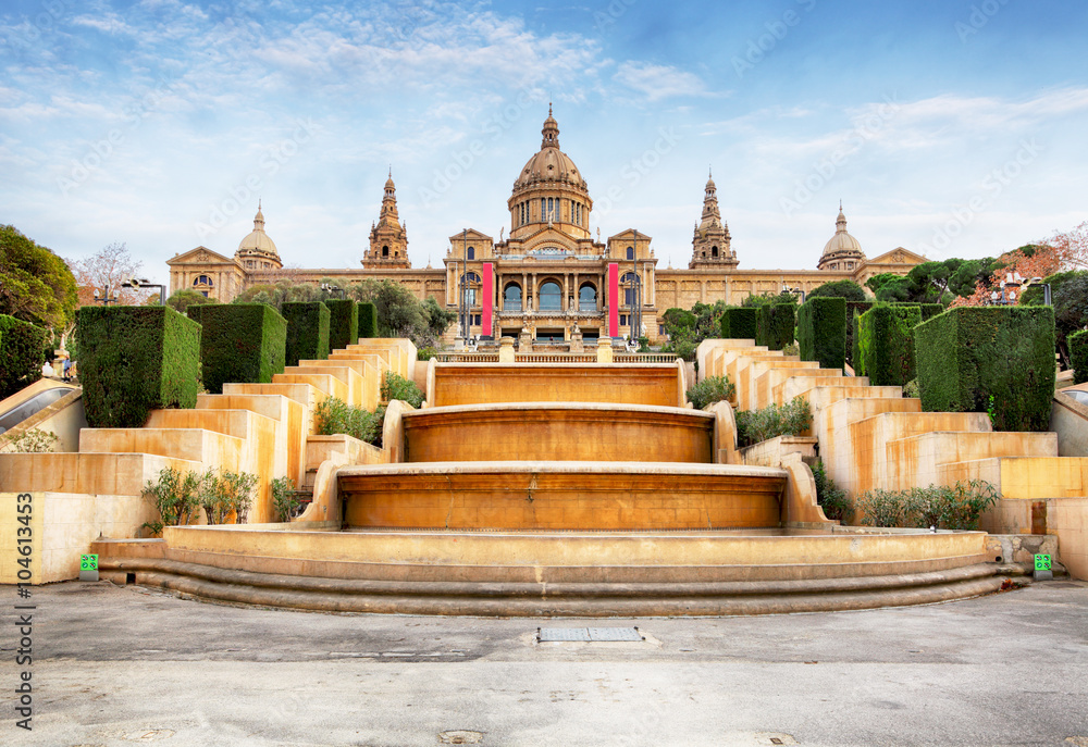 Placa de Espanya -  National Museum in Barcelona, Spain.