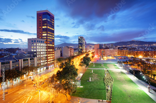 Barcelona skyline from Plaza Espana