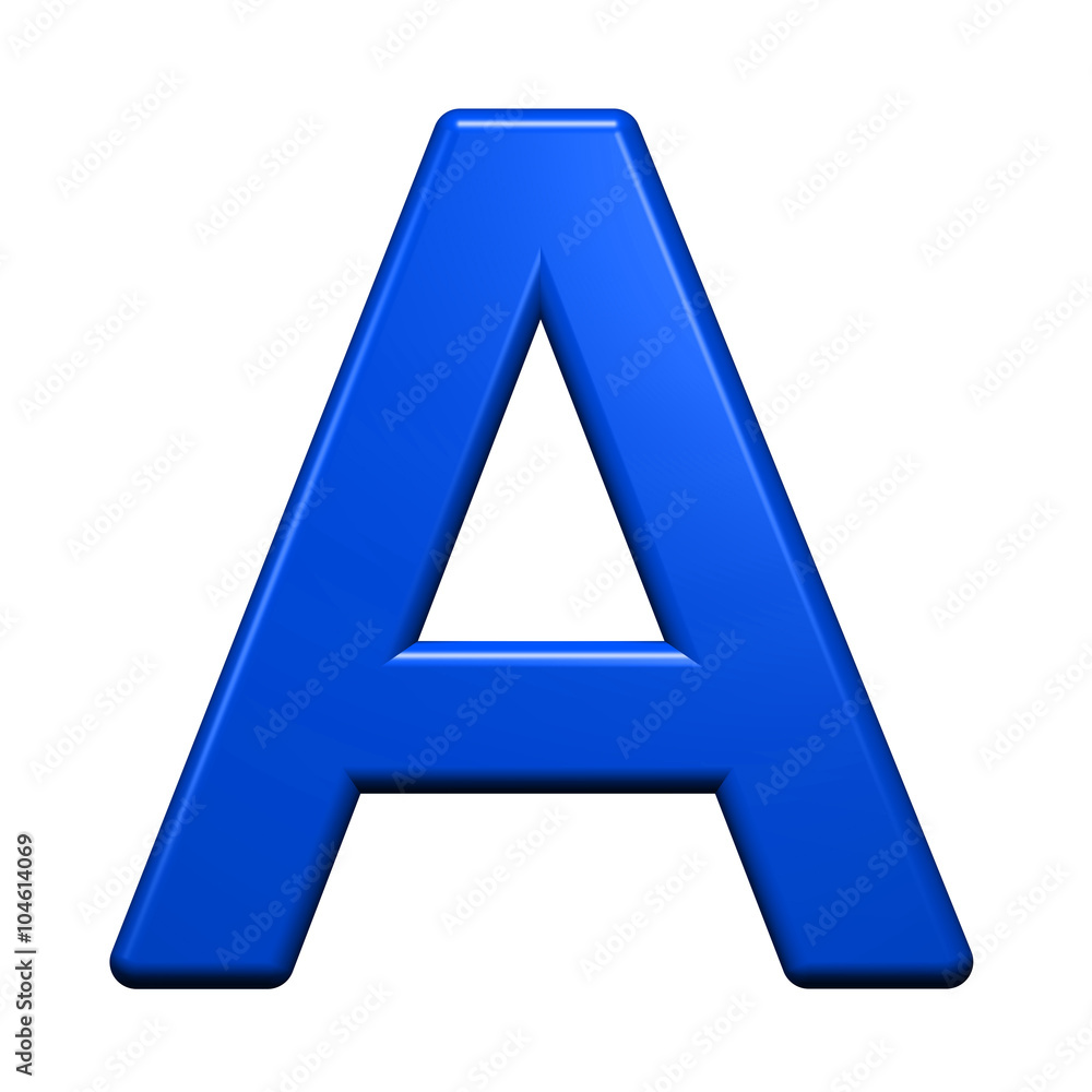 One letter from blue alphabet set, isolated on white. Computer generated 3D photo rendering. One letter from blue alphabet set, isolated on white. Computer generated 3D photo rendering.