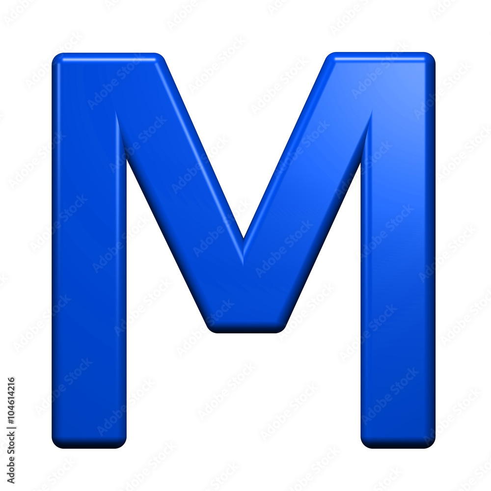 One letter from blue alphabet set, isolated on white. Computer generated 3D photo rendering. One letter from blue alphabet set, isolated on white. Computer generated 3D photo rendering.