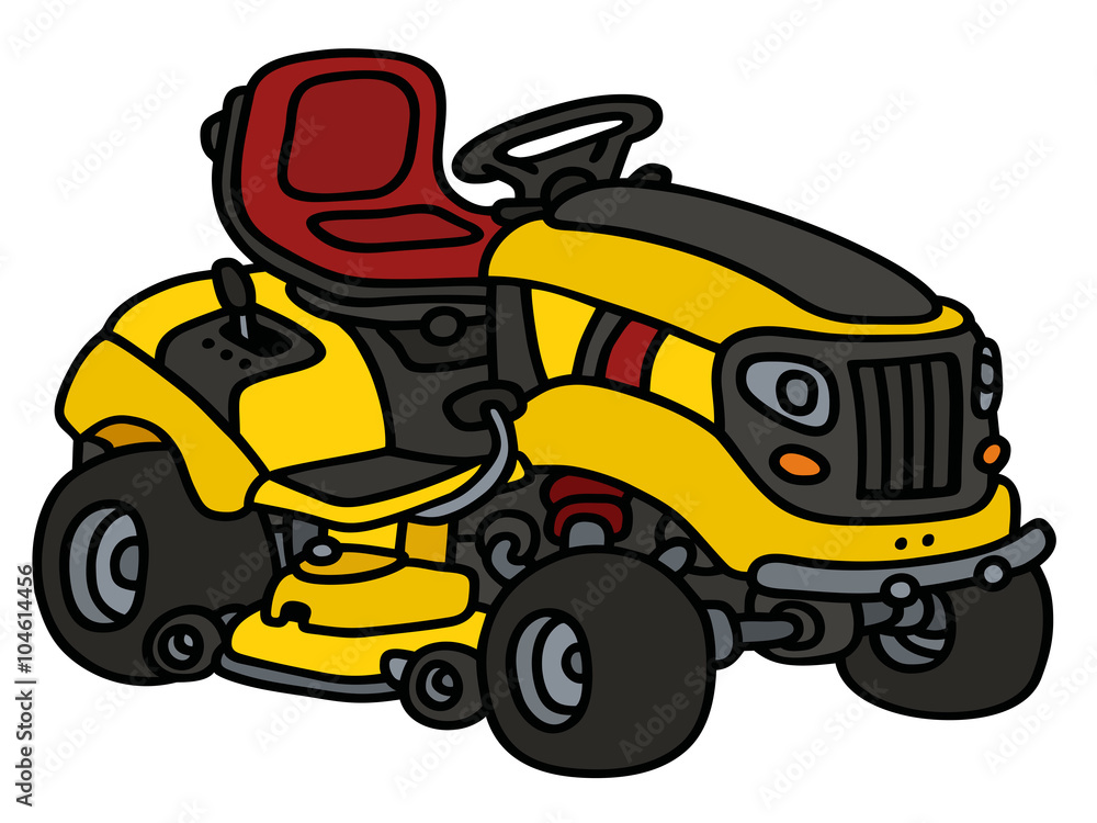 Yellow mower / Hand drawing, vector illustration Yellow mower / Hand drawing, vector illustration
