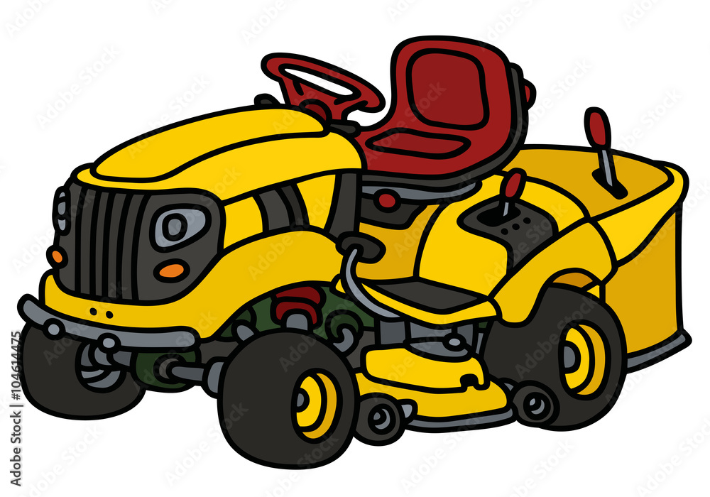 Yellow mower / Hand drawing, vector illustration Yellow mower / Hand drawing, vector illustration