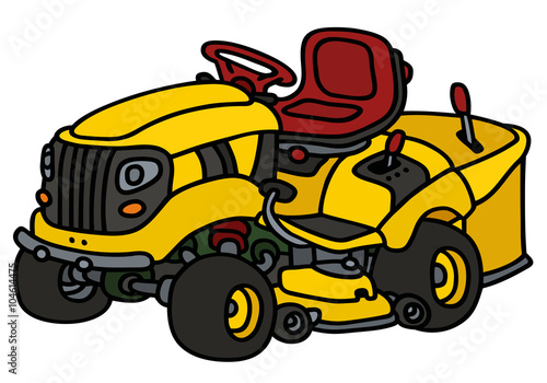 Yellow mower / Hand drawing, vector illustration