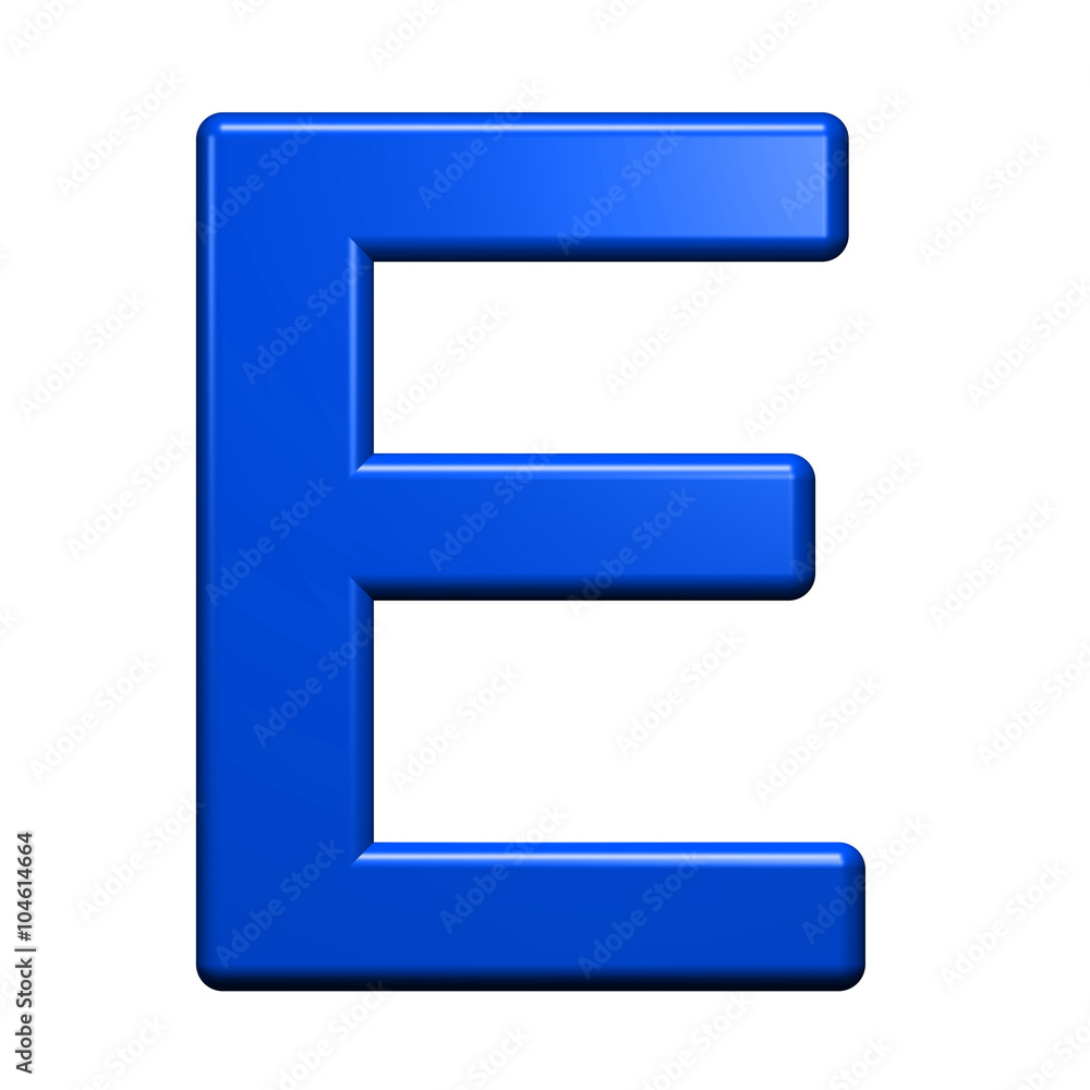 One letter from blue alphabet set, isolated on white. Computer generated 3D photo rendering. One letter from blue alphabet set, isolated on white. Computer generated 3D photo rendering.