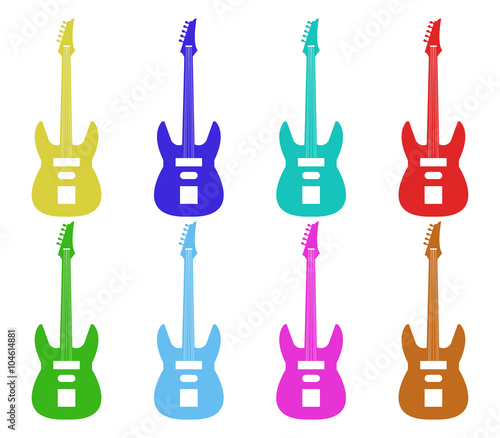 set of guitars