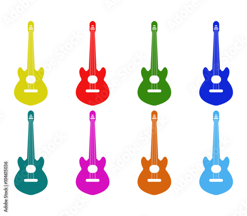 set of guitars