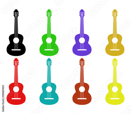set of guitars