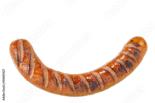 Fried sausage on white background