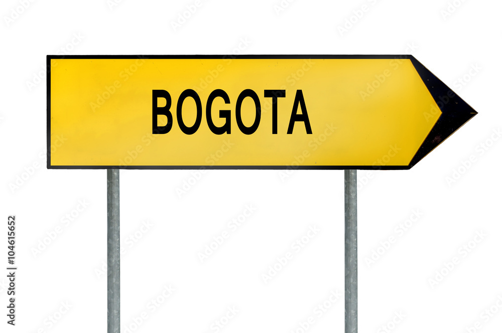 Yellow street concept sign Bogota isolated on white Yellow street concept sign Bogota isolated on white
