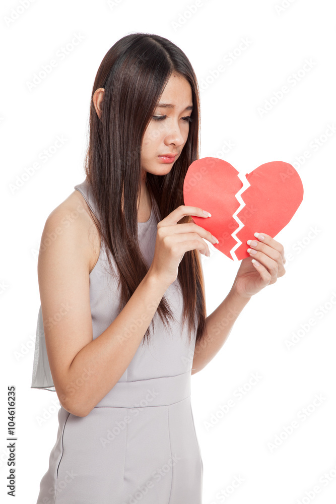 Beautiful young Asian woman with broken heart Beautiful young Asian woman with broken heart