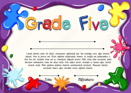 Certificate template for grade five