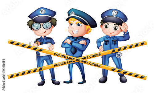 Three policemen at the crime scene