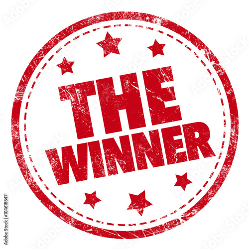 The winner word red stamp t...
