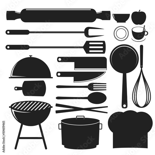 Set of Kitchenware vector illustration photo