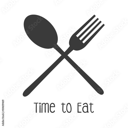 crossed spoon and fork vector illustration