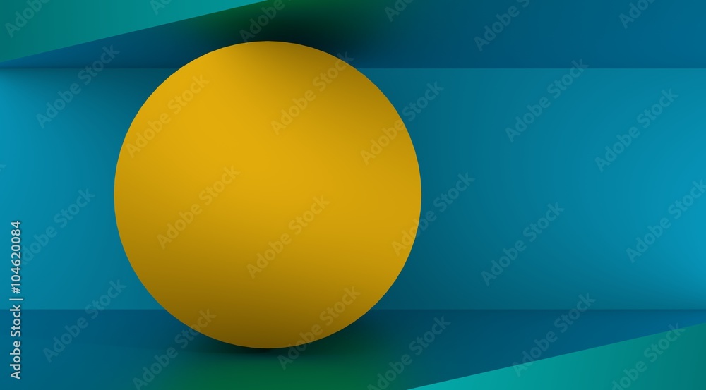 Republic of Palau flag design concept. 3d shapes. Image relative to travel and politic themes